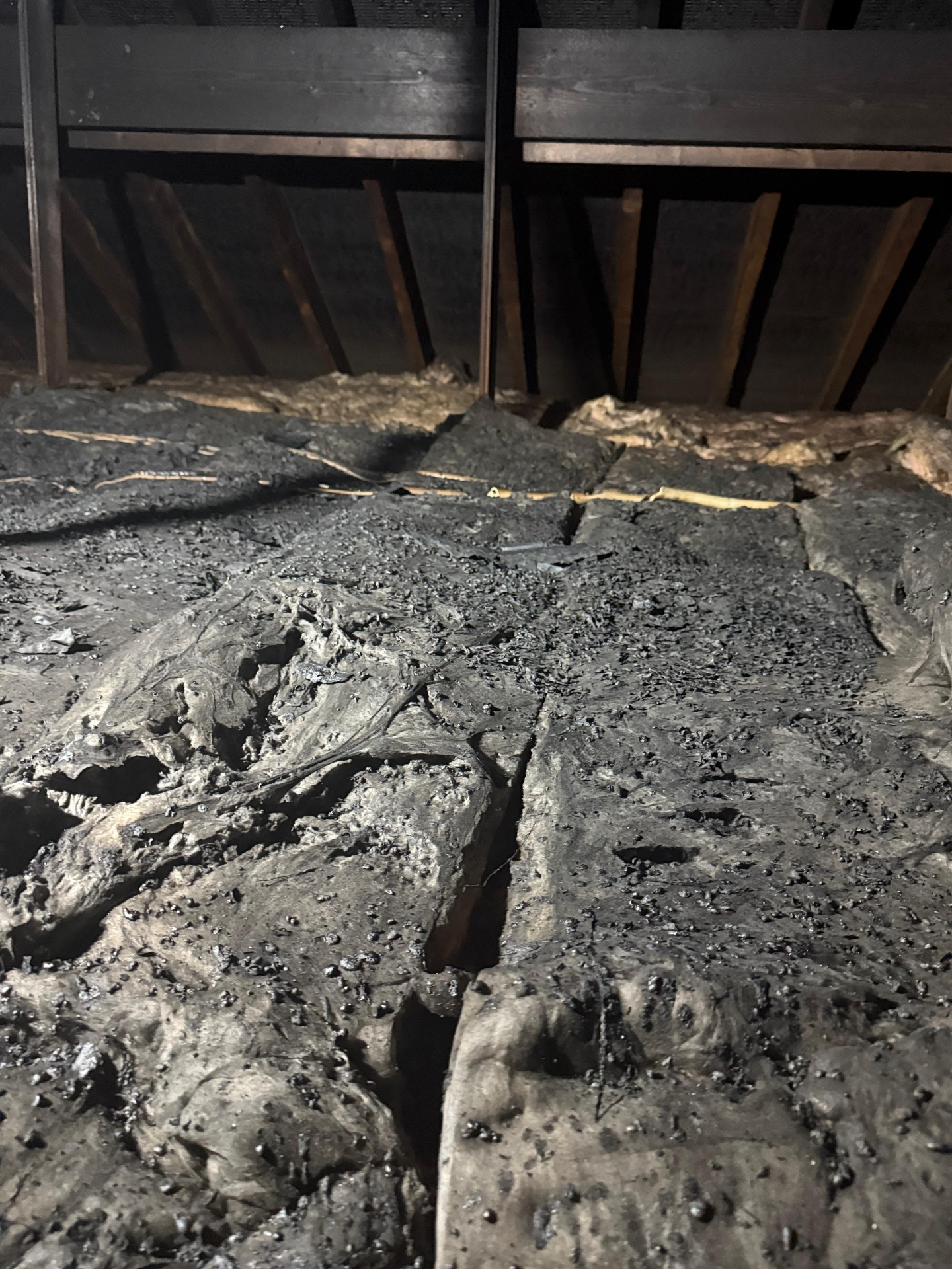 Loft mid-clearance with old insulation lifted